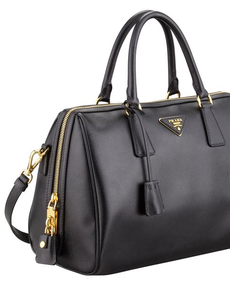 prada saffiano bowler bag black|Prada saffiano shoulder bag.